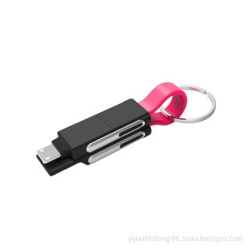 High Quality Mini 6 in 1 Usb Keychain Magnet Charger Cable for iPhone, 1.2 meter micro usb 3.0 fast charging data cable